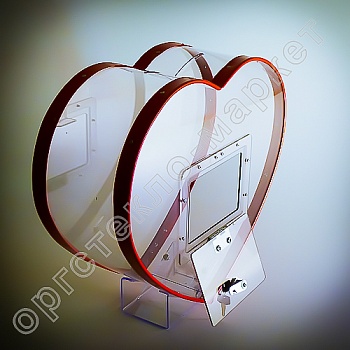Фото ящик фигурный "сердце"  из каталога интернет-магазина Оргстекло-Маркет